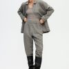 Grey Oversize Jacket Cotton Shirts Women's Jackets